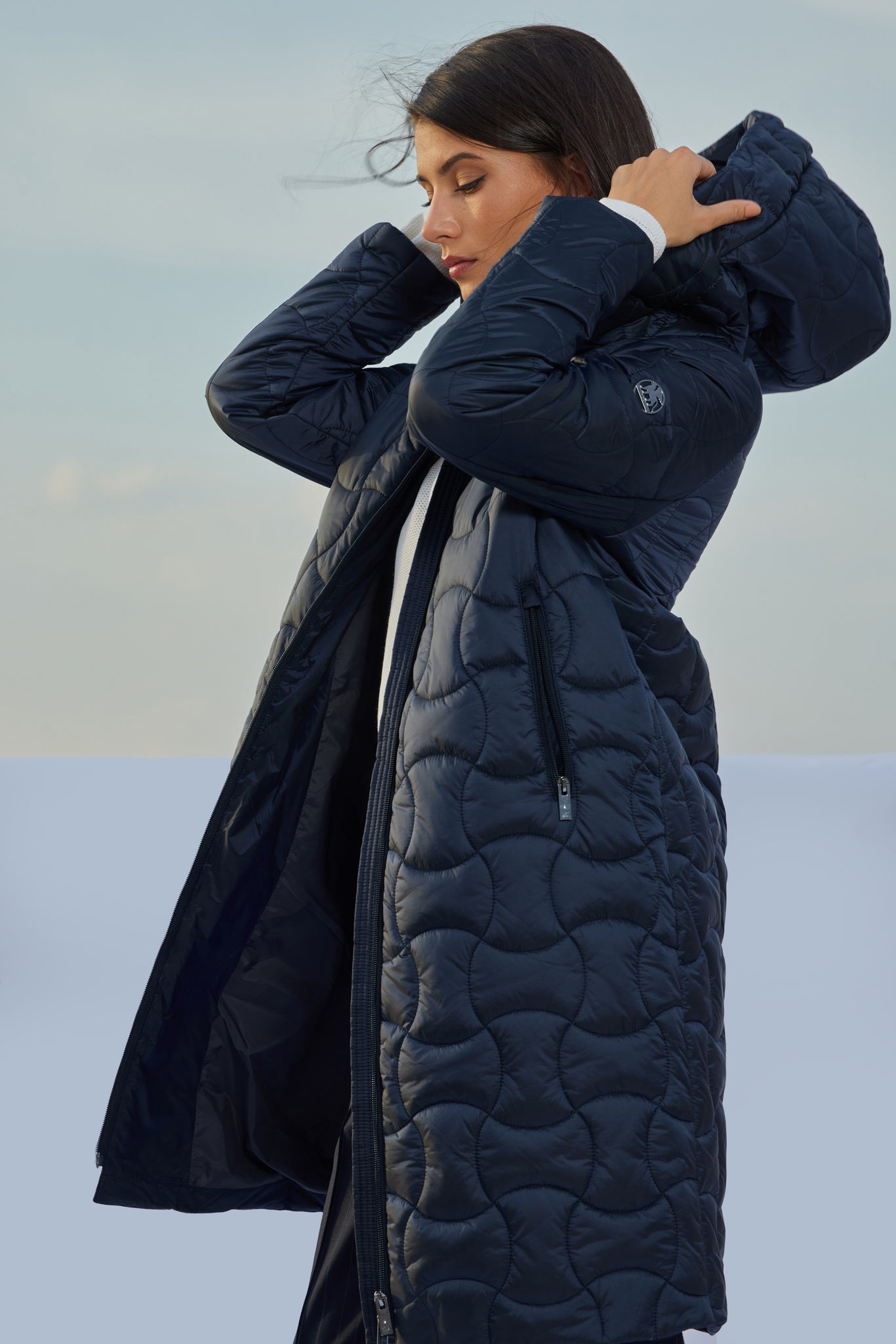 TRISY dark navy quilted coat