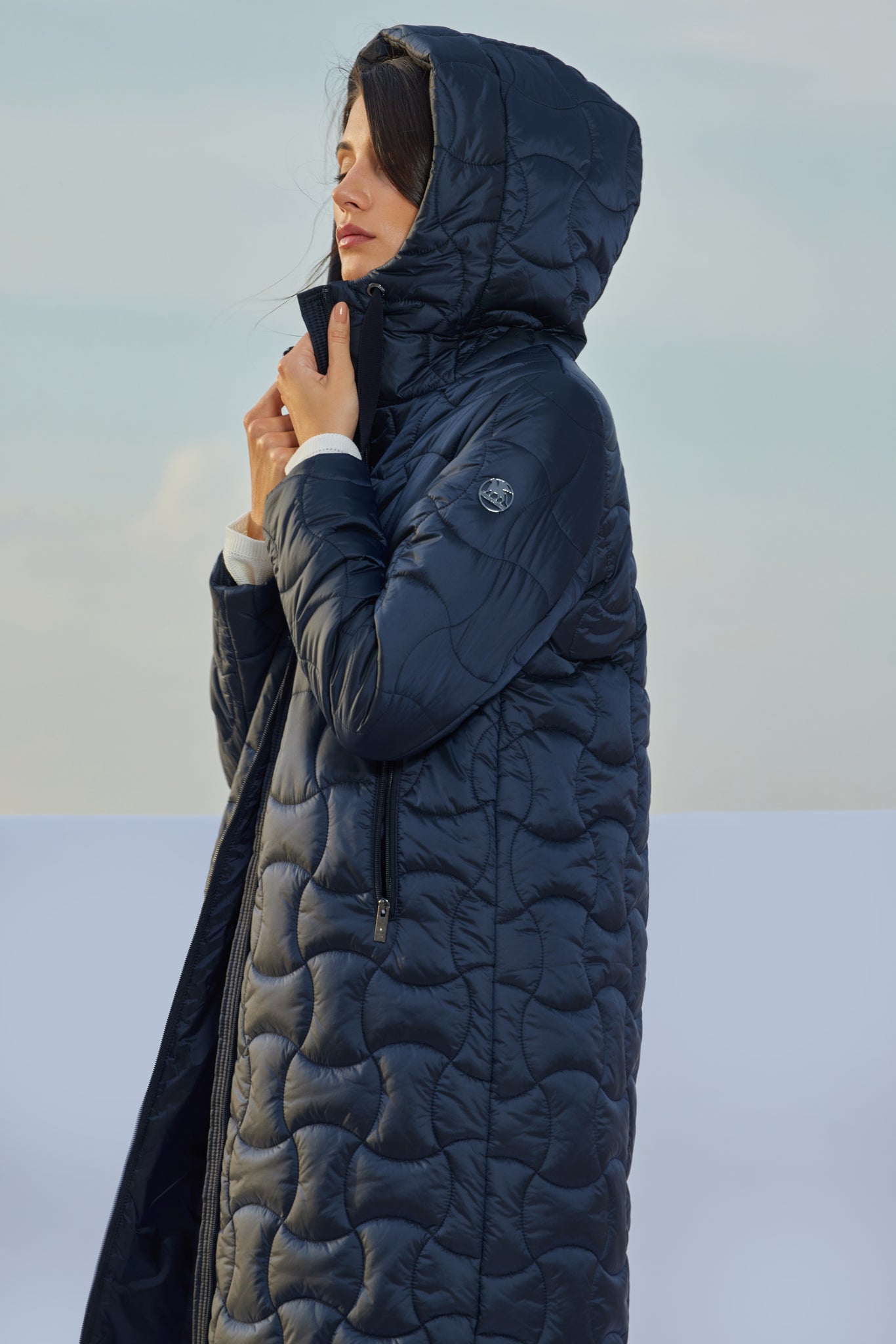TRISY dark navy quilted coat