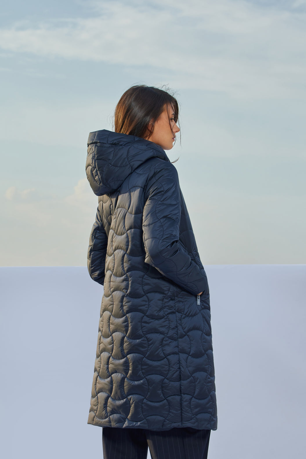 TRISY dark navy quilted coat