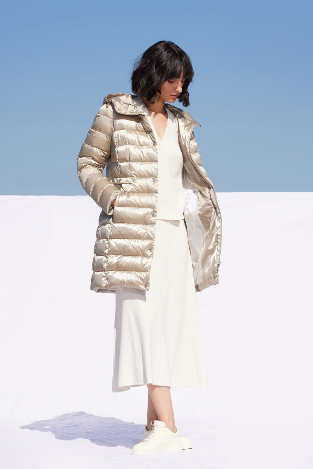 Palton de damă DL001 pearl