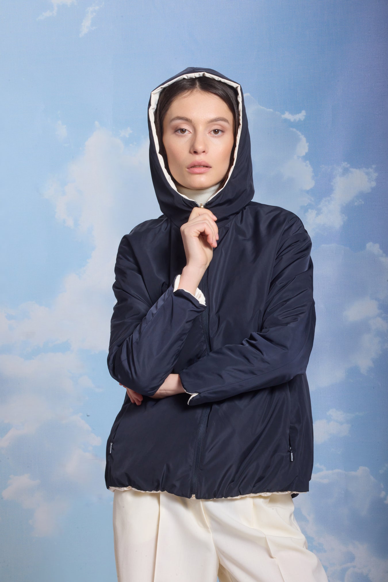 Geacă damă reversibilă LERA– Black / Reverse Beige