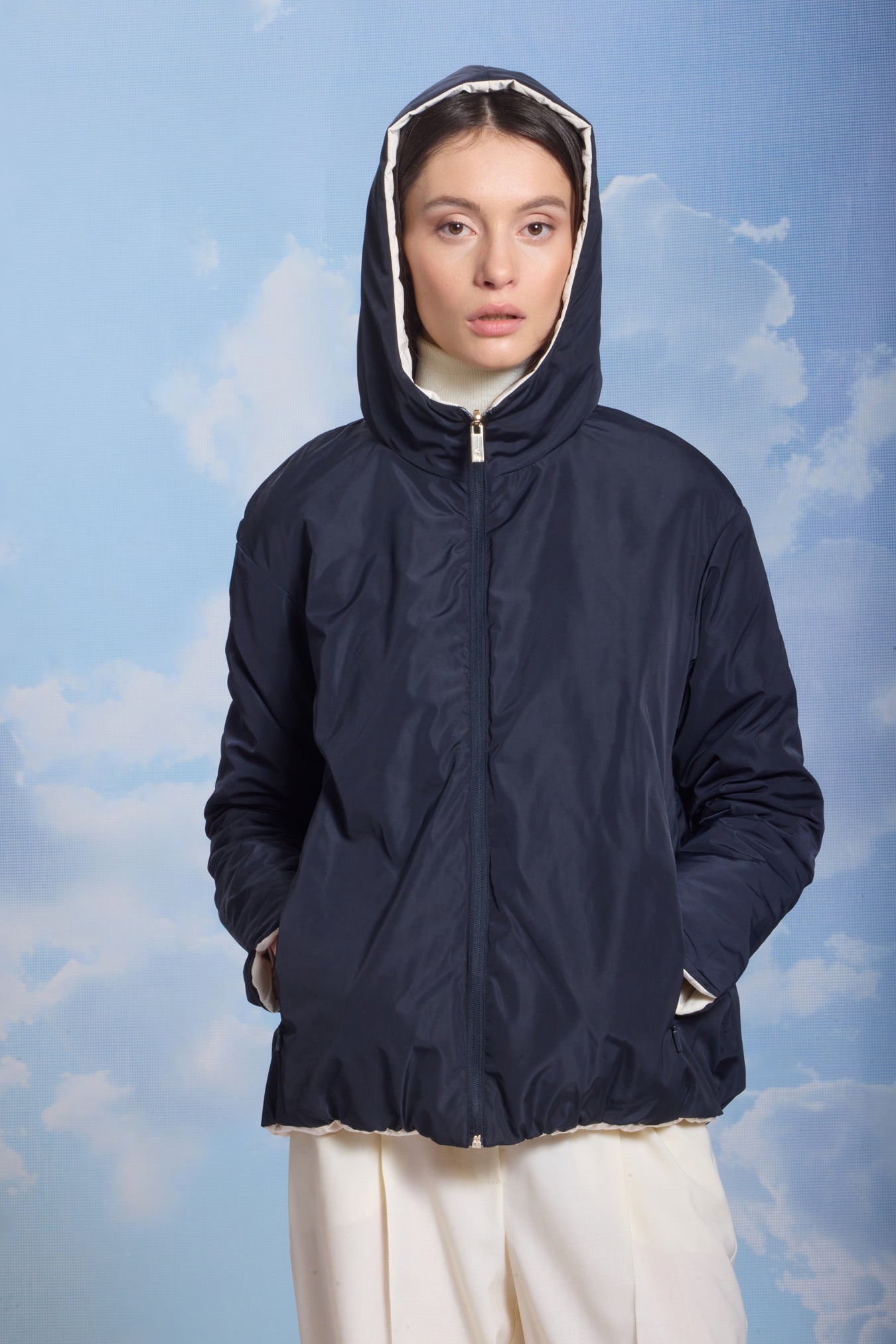 Geacă damă reversibilă LERA– Black / Reverse Beige