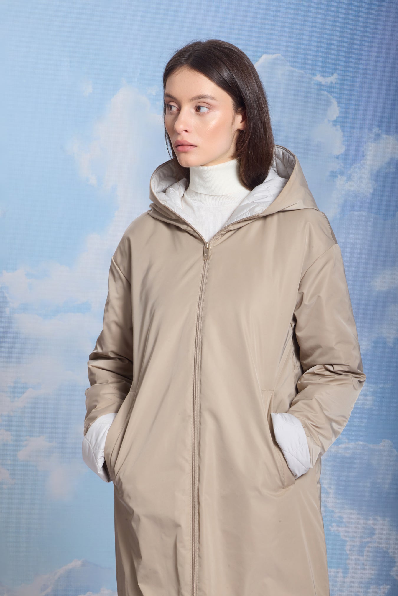 Palton damă reversibil AZA lunar rock/reverse crockery