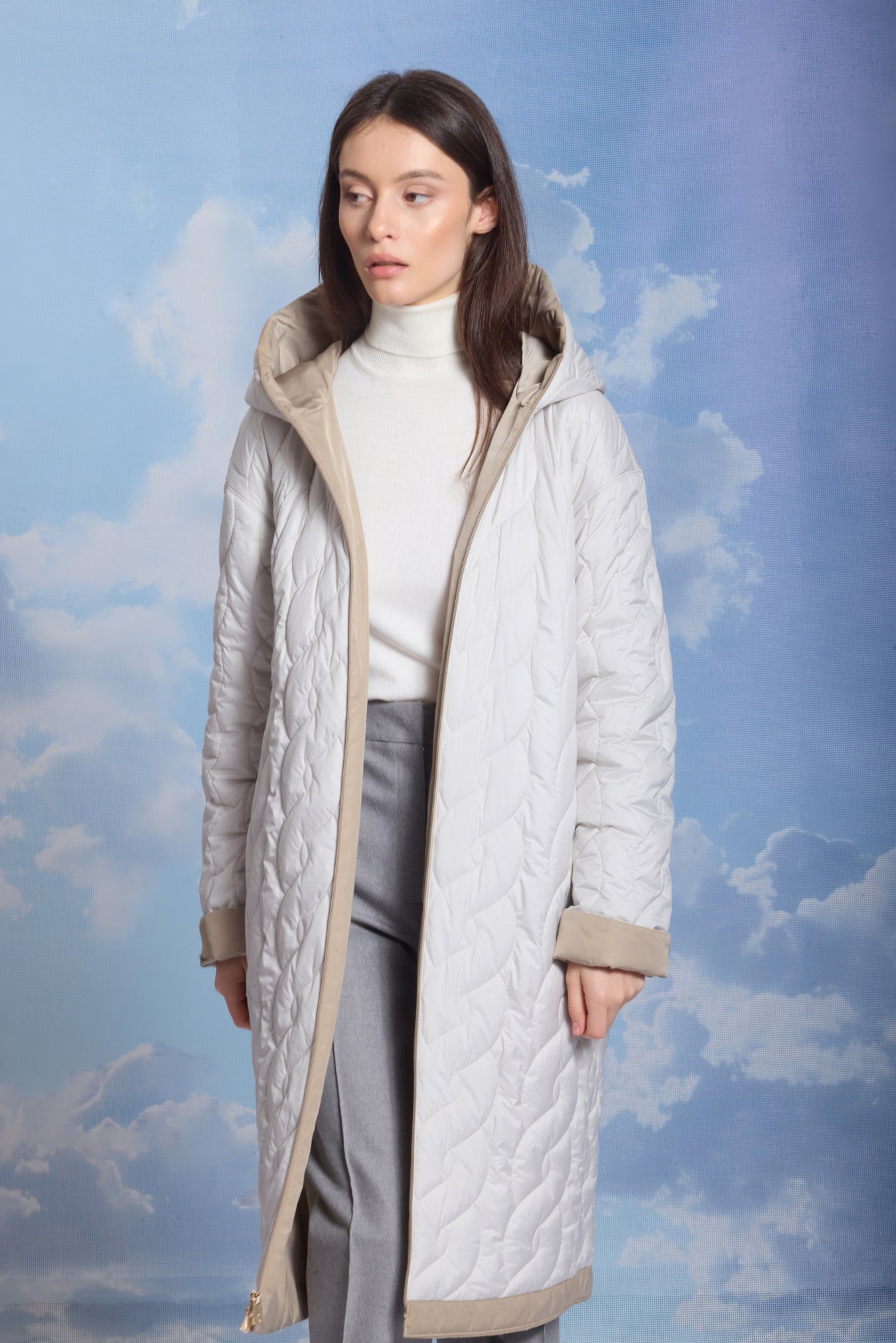 Palton damă reversibil AZA lunar rock/reverse crockery