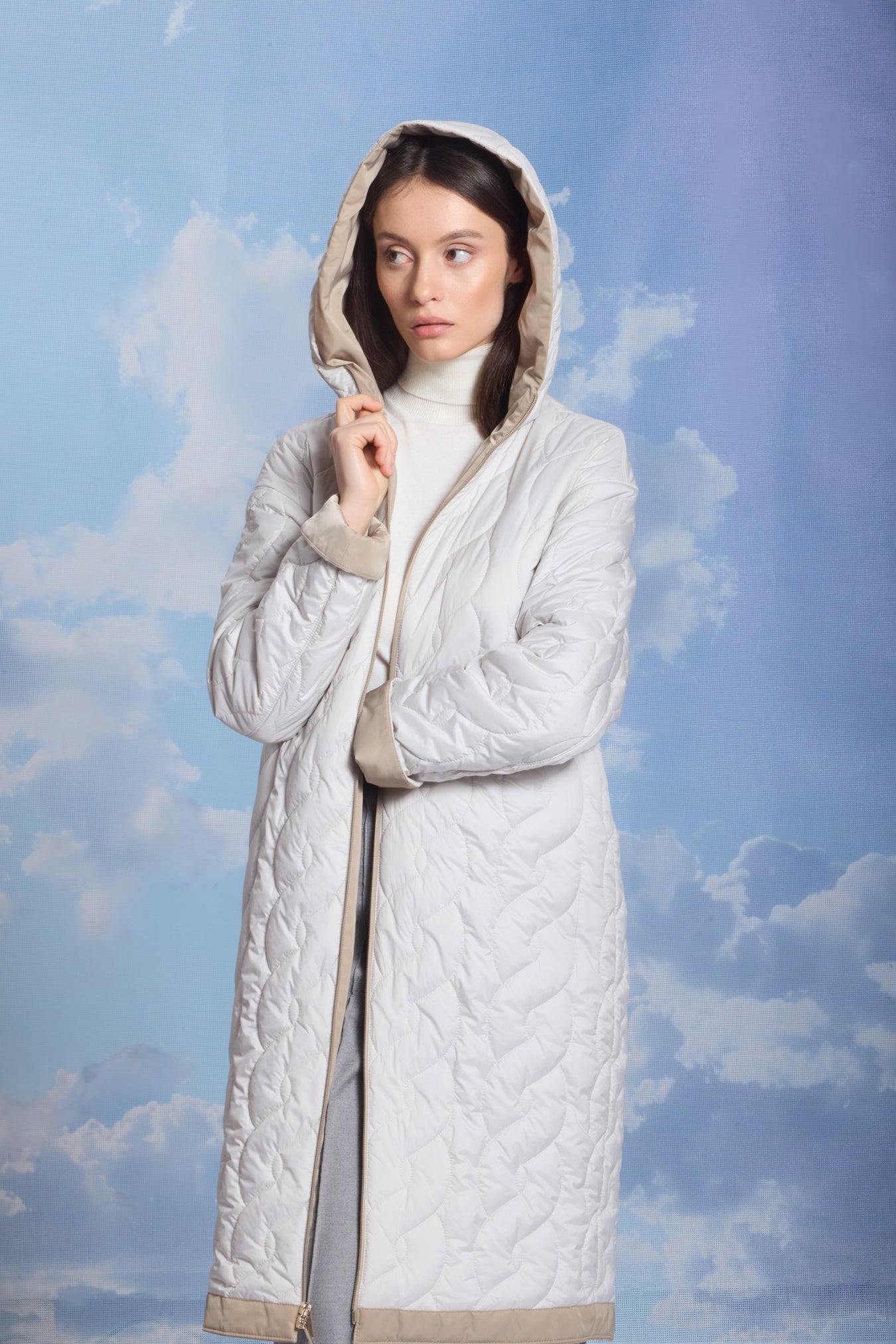 Palton damă reversibil AZA lunar rock/reverse crockery