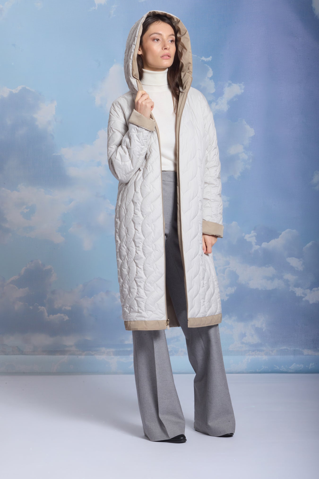 Palton damă reversibil AZA lunar rock/reverse crockery