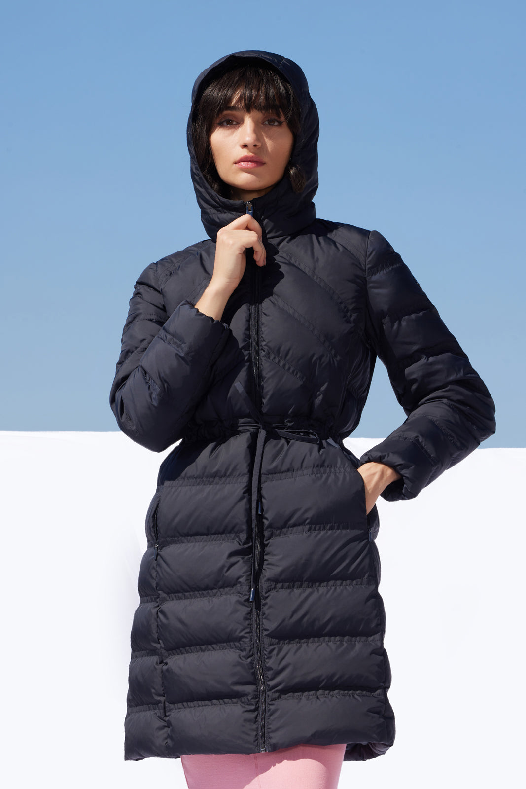 Palton de damă DL003 dark navy