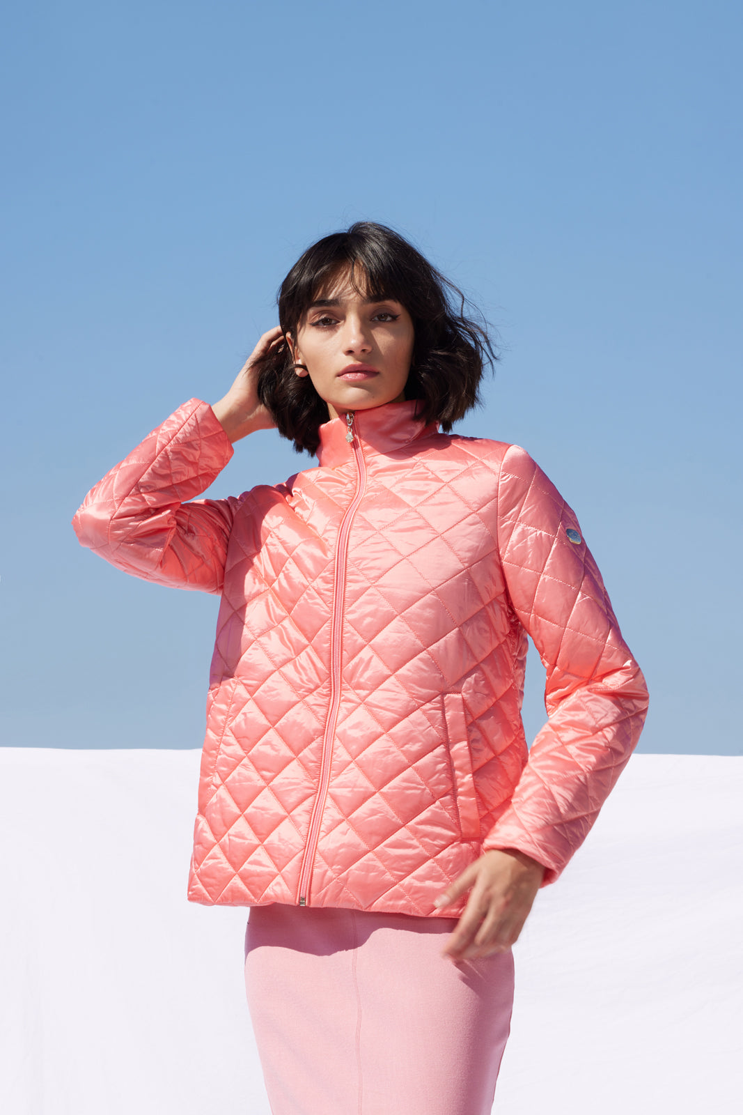 Geacă damă matlasată FULVIA – Salmon Rose