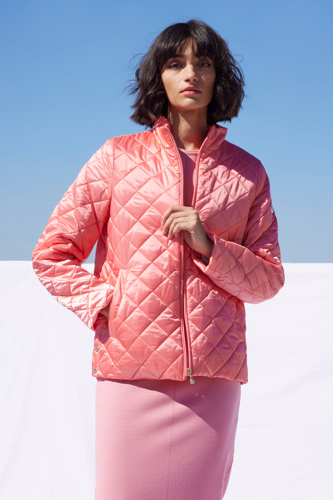 Geacă damă matlasată FULVIA – Salmon Rose