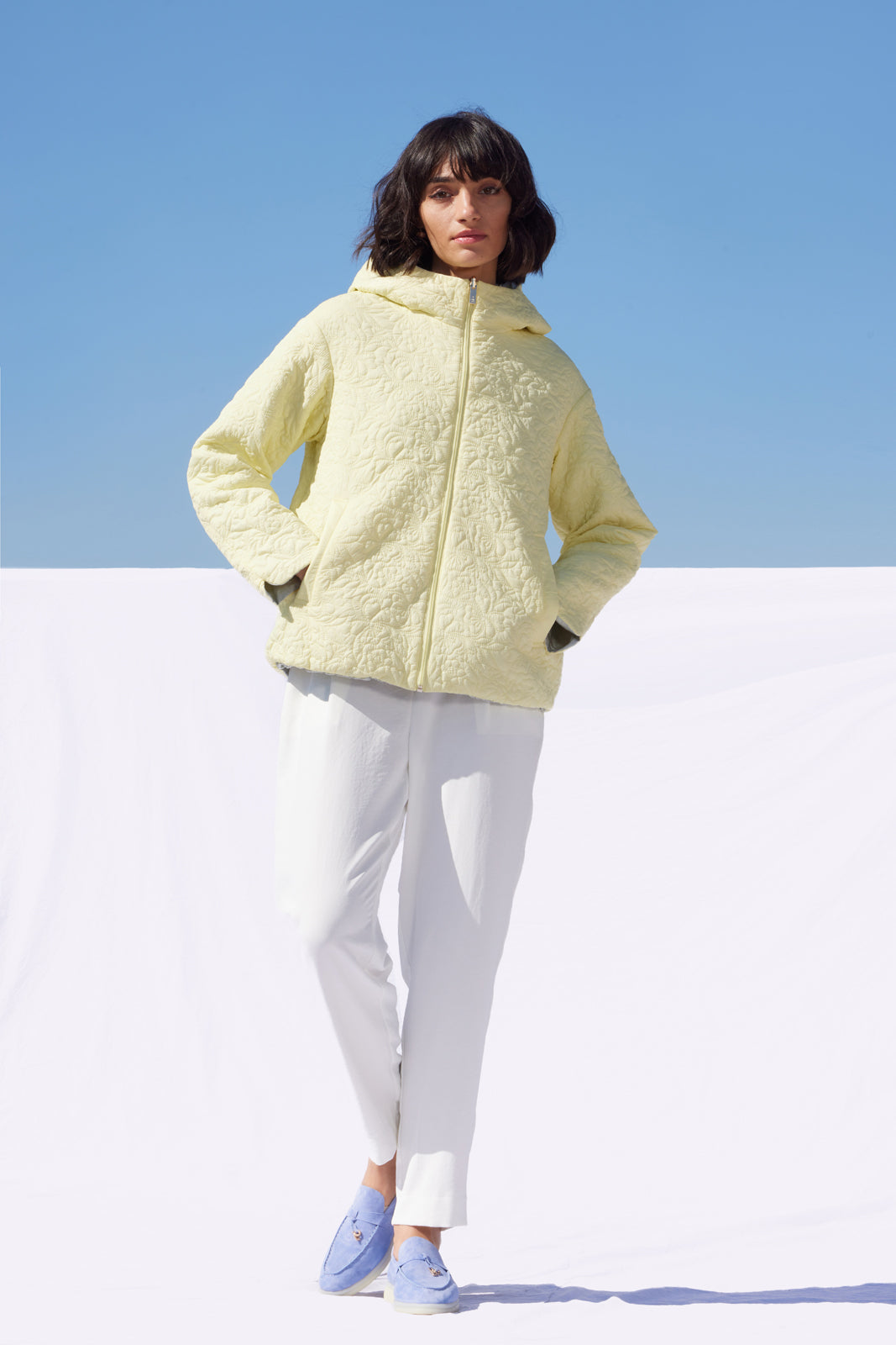 LERIA – Jachetă damă reversibilă, wax yellow / pigeon