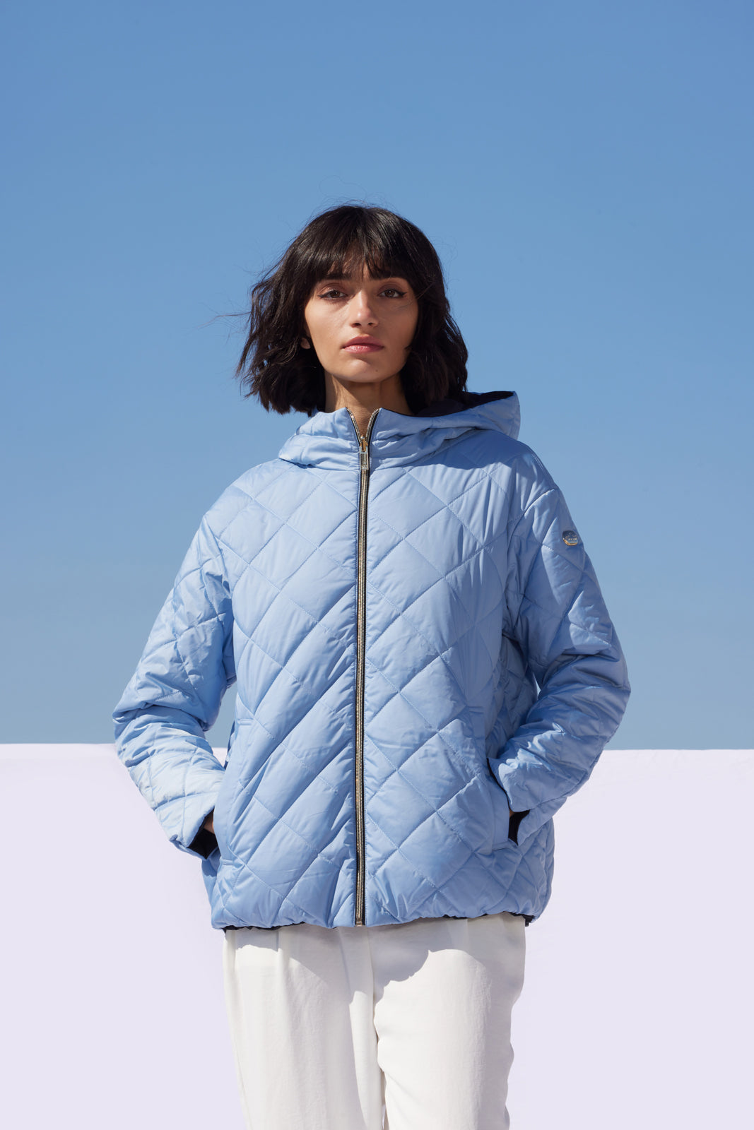 Geacă damă reversibilă LERA – Dark Navy / Dusty Blue