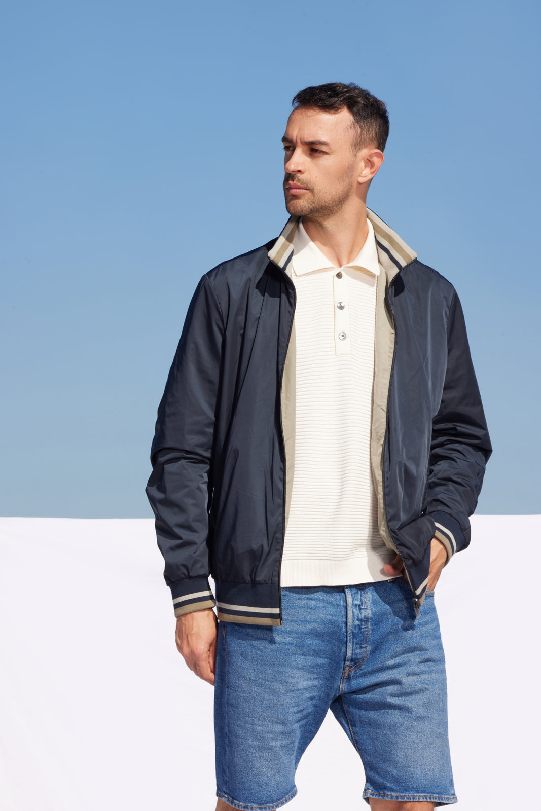 Geacă reversibilă bărbați LUSIO, dark navy / reverse spray green