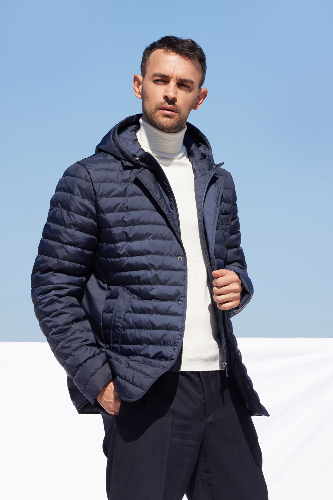 Geacă de bărbat model MATIO — ombre blue