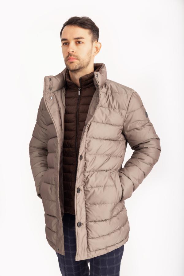 Geacă Matlasată pentru Bărbați LUI Beige