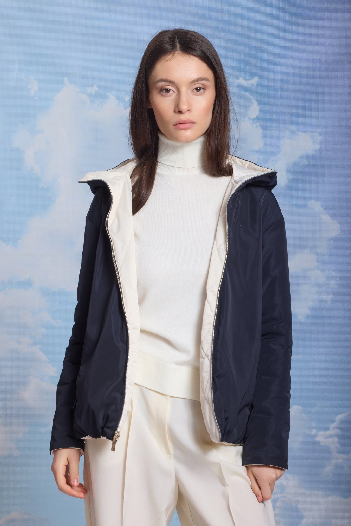 Geacă damă reversibilă LERA– Black / Reverse Beige