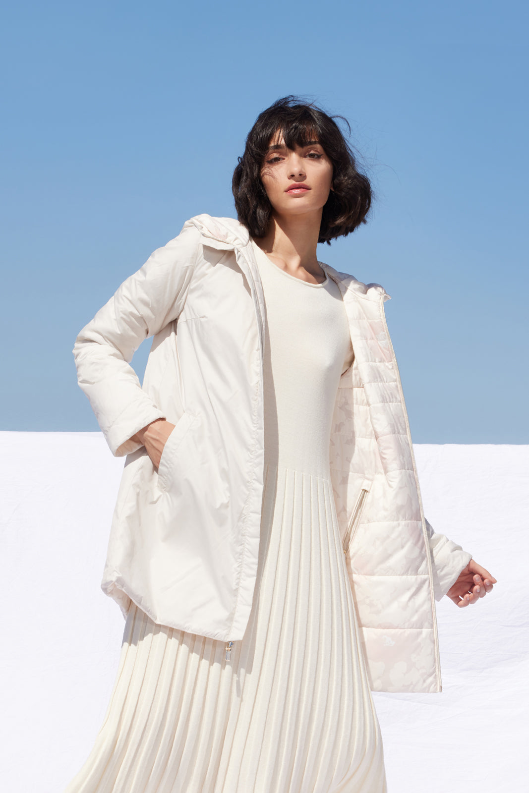 Geacă damă OLGA , reversibilă, print/stucco,