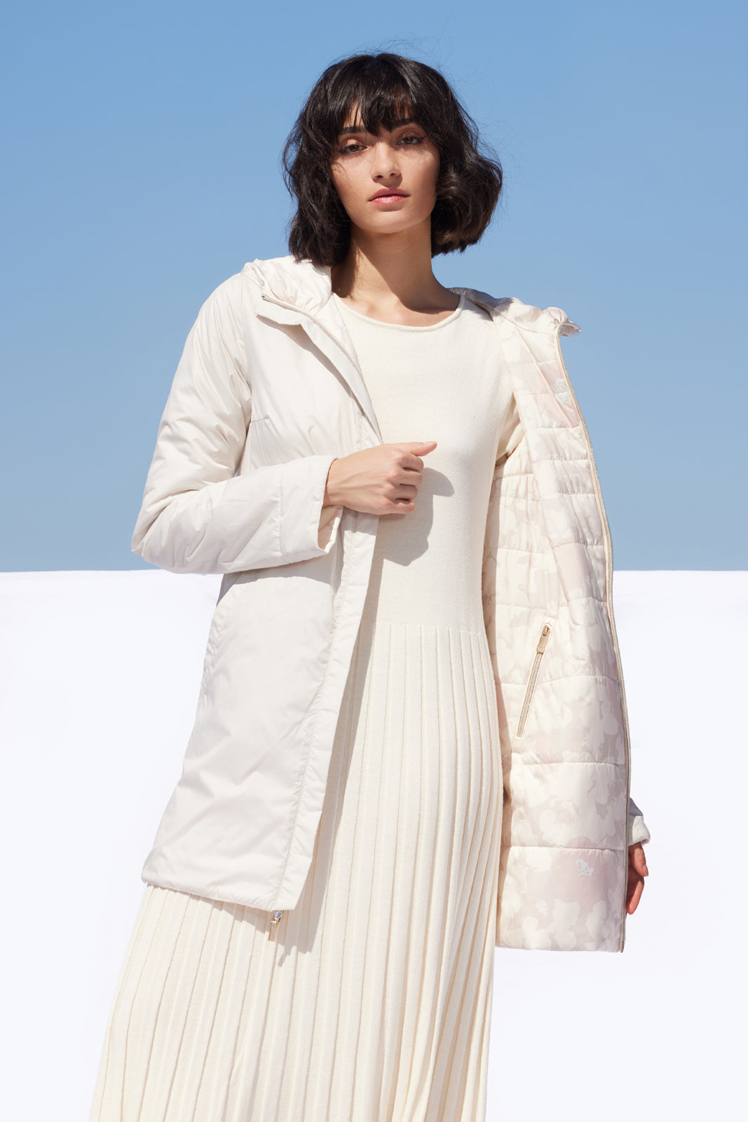 Geacă damă OLGA , reversibilă, print/stucco,