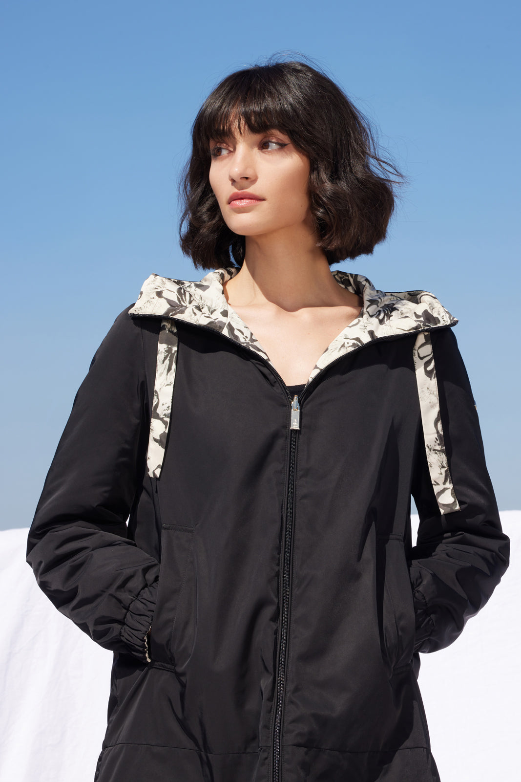 Geacă reversibila damă ODILA, black / reverse print