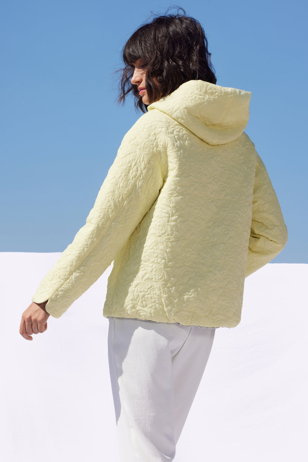 Geacă damă reversibilă LERIA , wax yellow / reverse pigeon