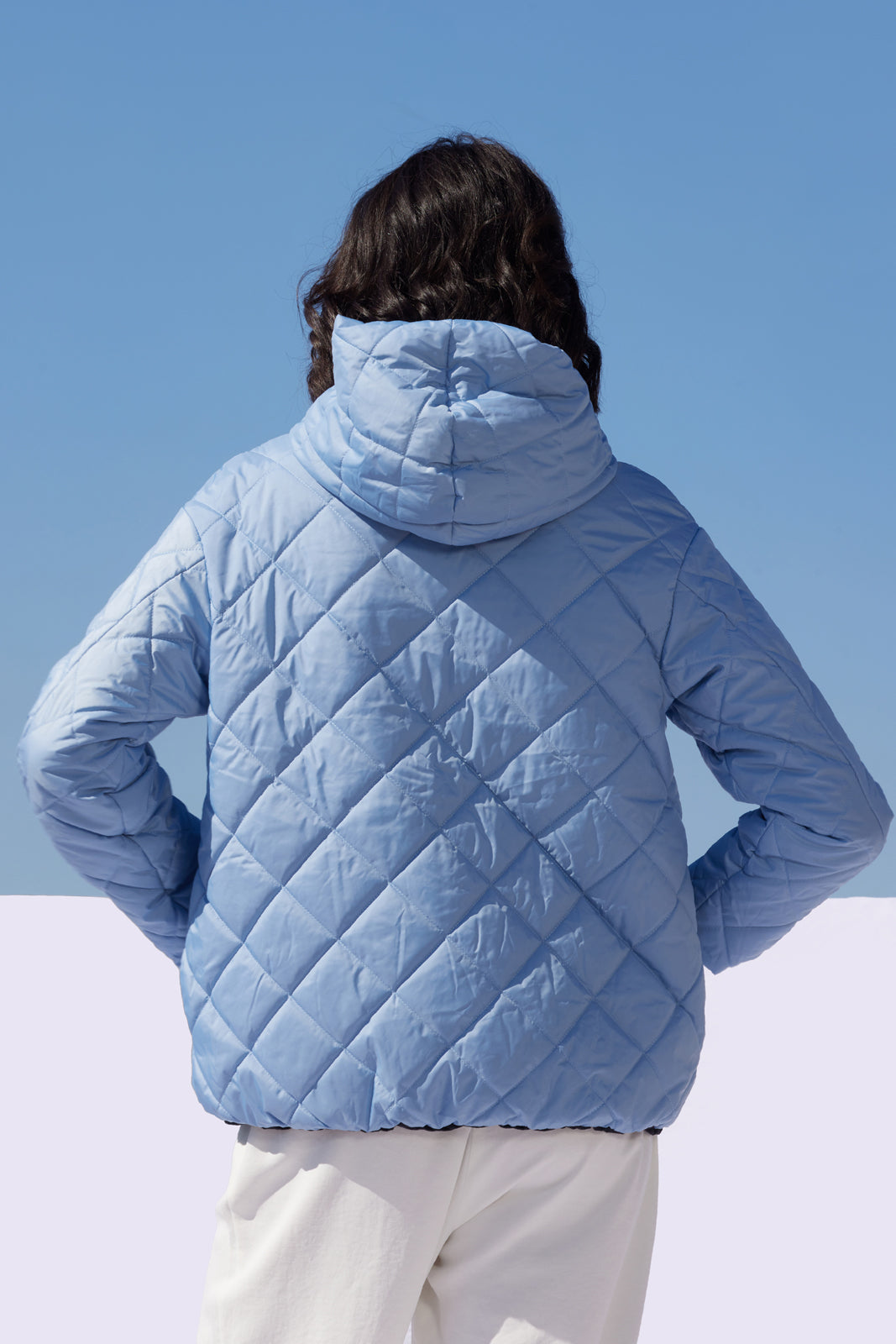 Geacă damă reversibilă LERA, Dark Navy / reverse Dusty Blue