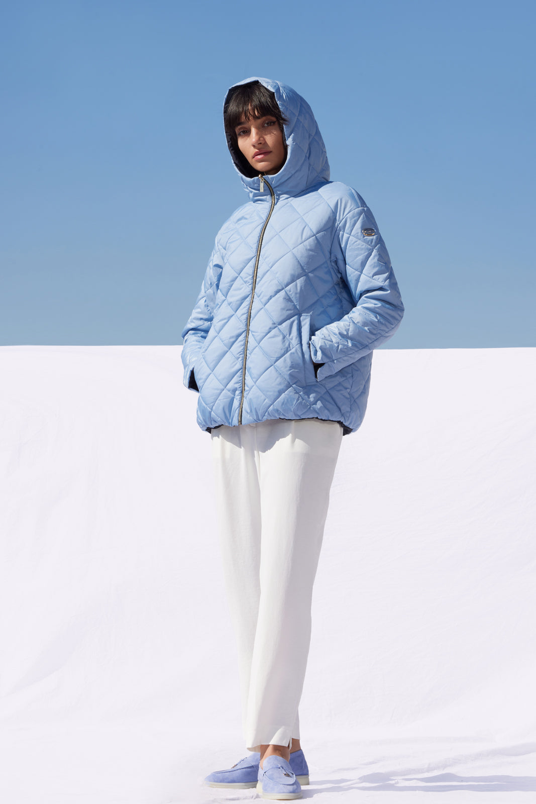 Geacă damă reversibilă LERA, Dark Navy / reverse Dusty Blue