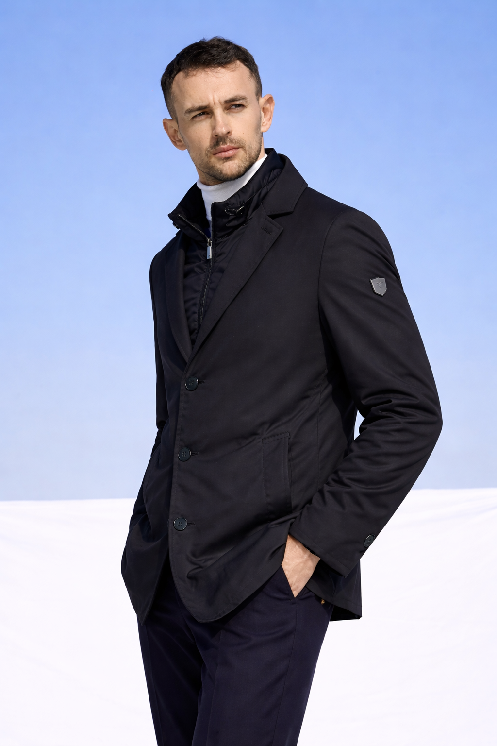 Palton bărbați MATIO model ELAO – forged iron (negru)