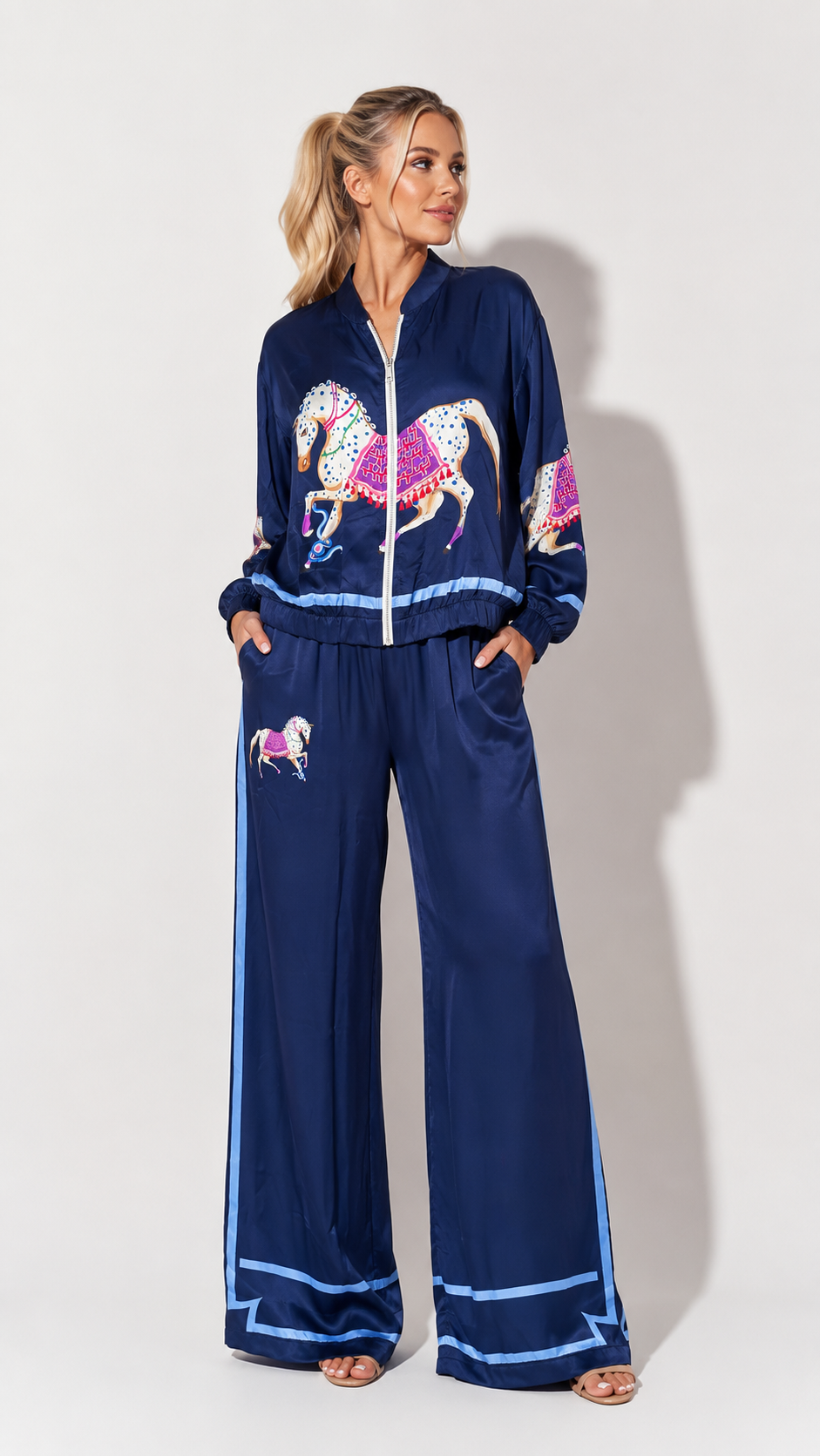 Set damă Horse Polo navy