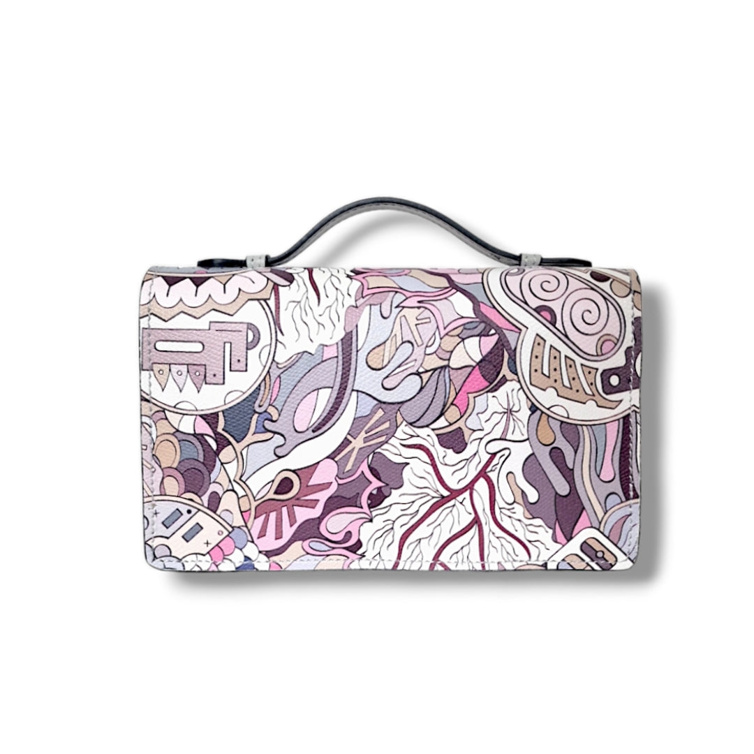 Geantă damă din piele naturală Barset Grey Illusion Crossbody – Multicolor | Made in Italy